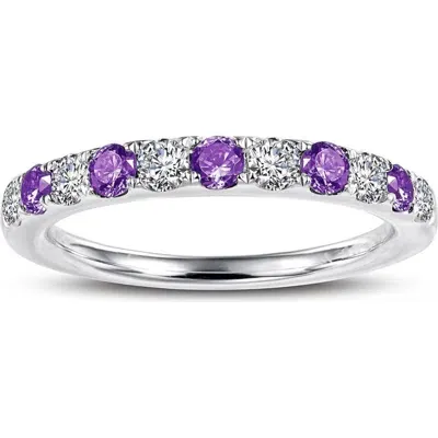 Lafonn Simulated Diamond Birthstone Band Ring In February - Purple/silver