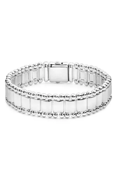 Lagos Anthem Caviar Lined Bracelet In Silver