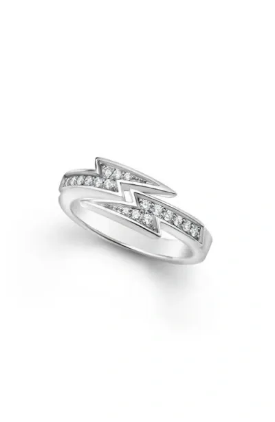 Lagos Caviar Spark Lightning Bolt Diamond Ring In Silver