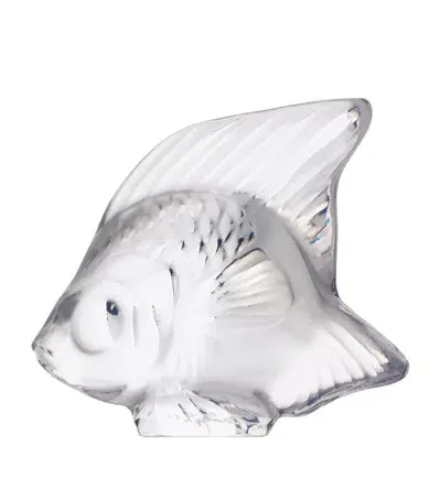 Lalique Crystal Fish Sculpture In Metallic