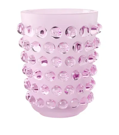 Lalique Extra Large Rose Nebula Mossi Vase In Pink