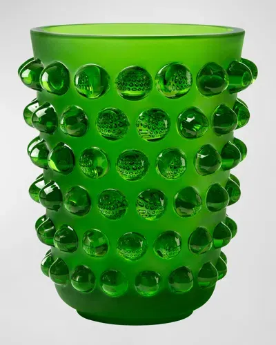 Lalique Mossi Vase, 8.3" In Green