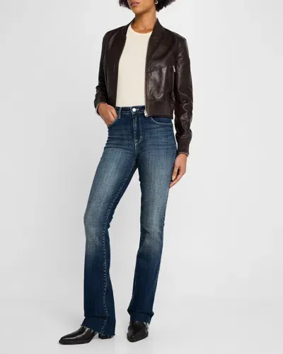 Lamarque Kordella Reversible Leather Bomber Jacket In Mahoganysilver