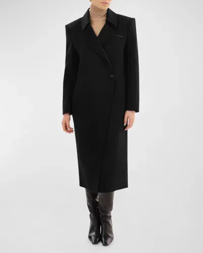 Lamarque Lorelei Double-face Wool Coat In Black