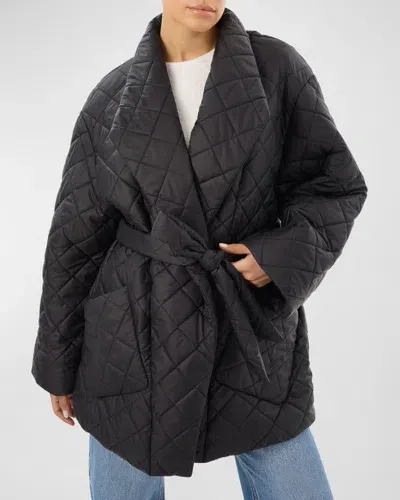 Lamarque Verica Nylon Quilted Jacket In Black