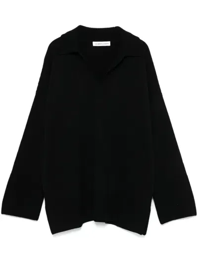 Lamberto Losani Ribbed-knit Sweater In Black