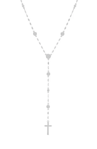 Lana Cross Disc Lariat Necklace In White Gold