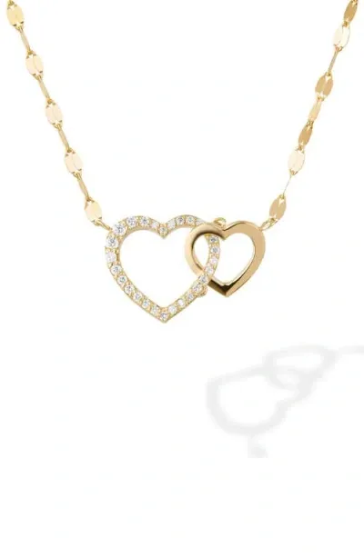 Lana Interlocking Diamond Heart Pendant Necklace In Gold