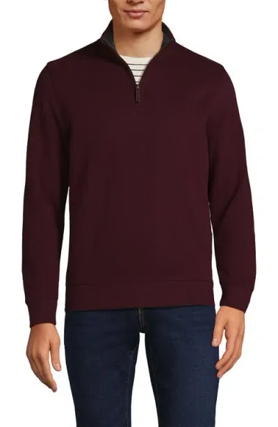 Lands' End Bedford Rib Quarter Zip Sweater In Royal Burgundy