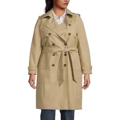 Lands' End Plus Size Classic Trench Coat In Desert Tan