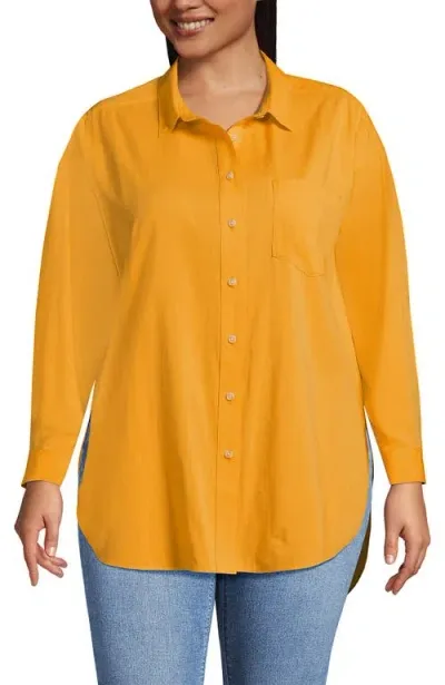 Lands' End Cotton Voile Billowy Oversized Shirt In Sweet Mango