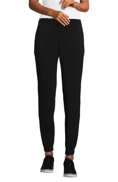 Lands' End Cupro Knit Mid Rise Jogger Pants In Black