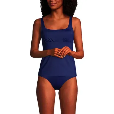 Lands' End Dd-cup Square Neck Underwire Tankini Swimsuit Top In Deep Sea Navy