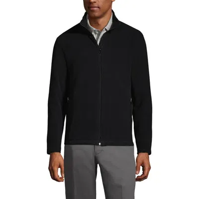 Lands' End Full-zip Mid-weight Fleece Jacket In Black