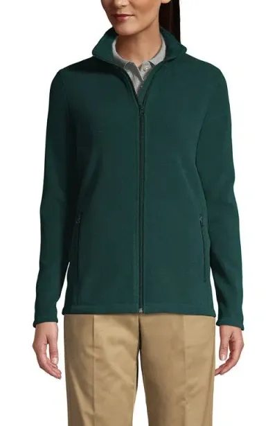 Lands' End Full-zip Mid-weight Fleece Jacket In Evergreen