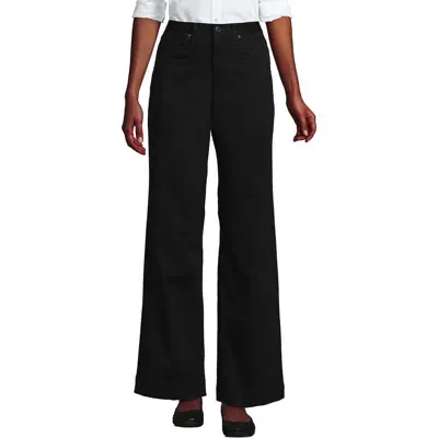 Lands' End High Rise 5 Pocket Wide Leg Chino Pants In Black