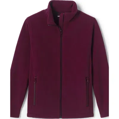 Lands' End Kids Mid-weight Fleece Jacket In Burgundy