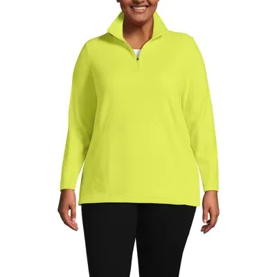 Lands' End Plus Size Anyweather Fleece Quarter Zip Pullover In Sunlight Lime