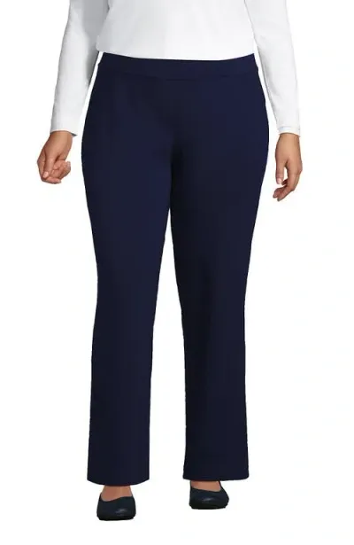 Lands' End Plus Size Starfish Mid Rise Straight Leg Pants In Deep Sea Navy