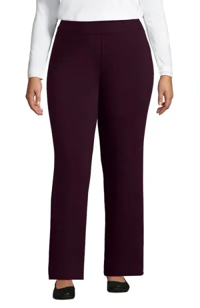 Lands' End Plus Size Starfish Mid Rise Straight Leg Pants In Midnight Plum