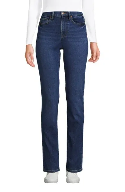 Lands' End Recover High Rise Straight Leg Blue Jeans