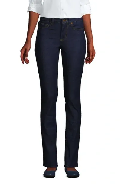 Lands' End Recover Mid Rise Straight Leg Blue Jeans In River Rinse