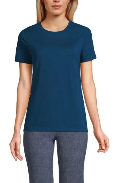 Lands' End Relaxed Supima Cotton Crew Neck T-shirt In Baltic Teal