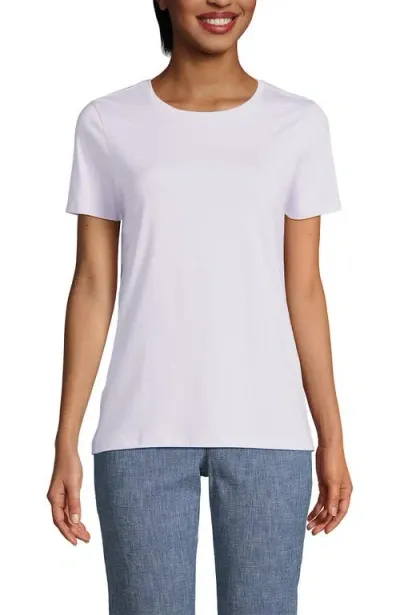 Lands' End Relaxed Supima Cotton Crew Neck T-shirt In Pale Lilac Frost