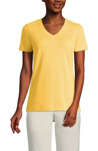 Lands' End Relaxed Supima Cotton V-neck T-shirt In Simply Yellow