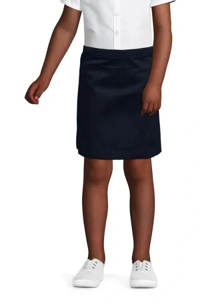 Lands' End Kids'  School Uniform Girls Blend Chino Skort Above Knee In Classic Navy