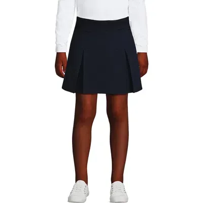 Lands' End Kids'  School Uniform Girls Performance Pleated Skort Above The Knee In Classic Navy