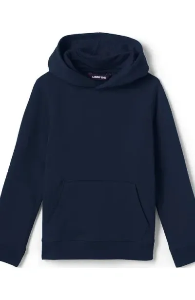 Lands' End School Uniform Kids Hooded Pullover Sweatshirt In Classic Navy