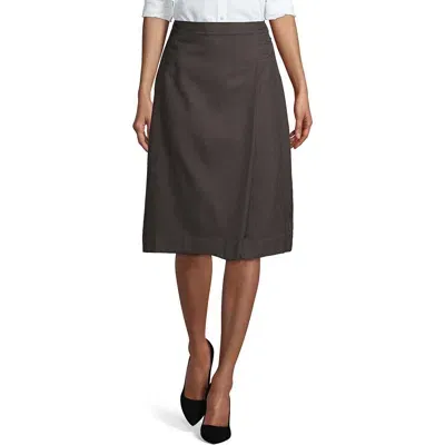 Lands' End School Uniform  Solid A-line Skirt Below The Knee In Gray