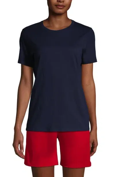 Lands' End School Uniform  Tall Short Sleeve Feminine Fit Essential T-shirt In Classic Navy