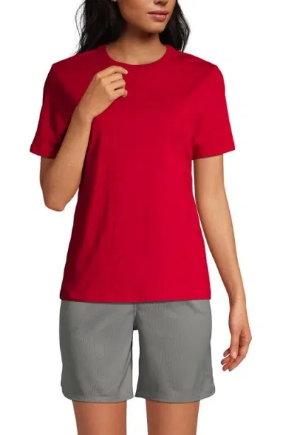 Lands' End School Uniform  Tall Short Sleeve Feminine Fit Essential T-shirt In Red