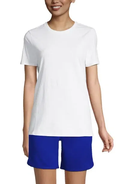 Lands' End School Uniform  Tall Short Sleeve Feminine Fit Essential T-shirt In White