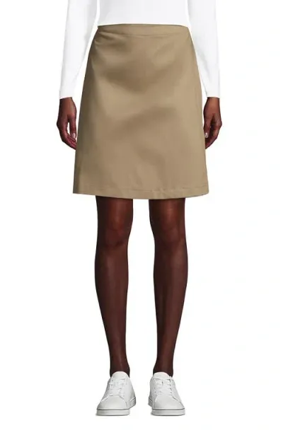 Lands' End School Uniform Young  Blend Chino Skort Above Knee In Khaki