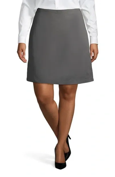 Lands' End School Uniform  Plus Size Blend Chino Skort Top Of Knee In Arctic Gray