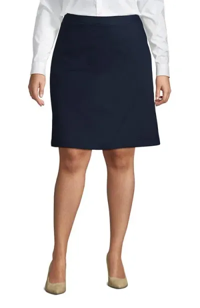 Lands' End School Uniform  Plus Size Blend Chino Skort Top Of Knee In Classic Navy