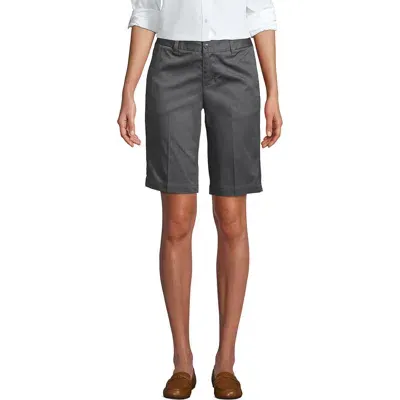 Lands' End School Uniform Young  Plain Front Blend Chino Shorts In Arctic Gray