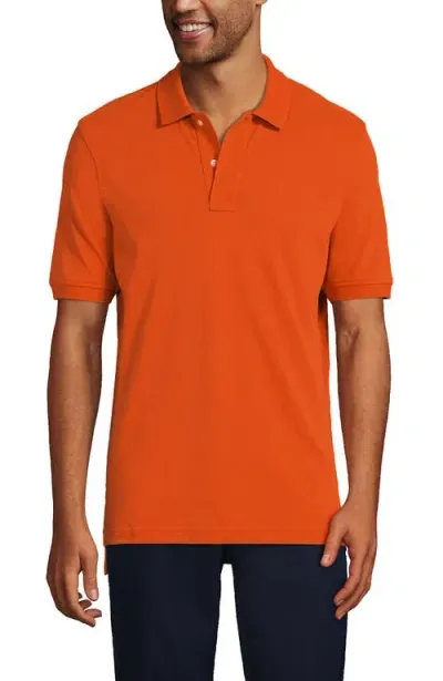 Lands' End School Uniform Young  Short Sleeve Mesh Polo Shirt In Orange Spice