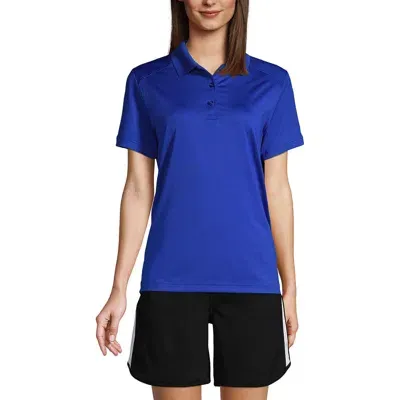 Lands' End School Uniform Young  Short Sleeve Rapid Dry Polo Shirt In Cobalt