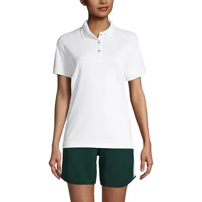 Lands' End School Uniform Young  Short Sleeve Rapid Dry Polo Shirt In White