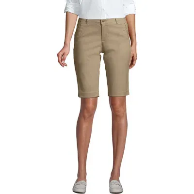 Lands' End School Uniform Young  Stretch Chino Bermuda Shorts In Khaki