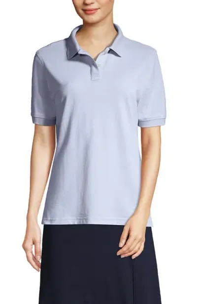 Lands' End School Uniform Young  Tall Short Sleeve Mesh Polo Shirt In Blue