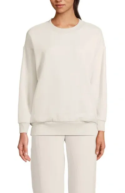 Lands' End Serious Sweats Relaxed Long Sleeve Crew Neck Sweatshirt In Moonstone