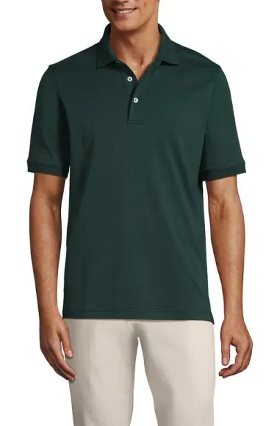 Lands' End Short Sleeve Cotton Supima Polo Shirt In Deep Forest