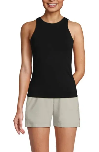 Lands' End Slender Tank Top In Black