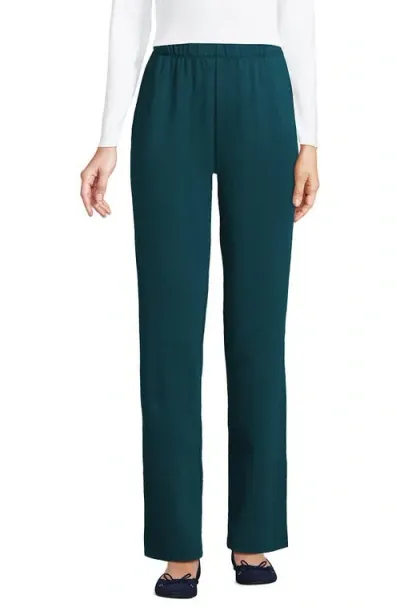 Lands' End Sport Knit High Rise Pants In Evening Teal