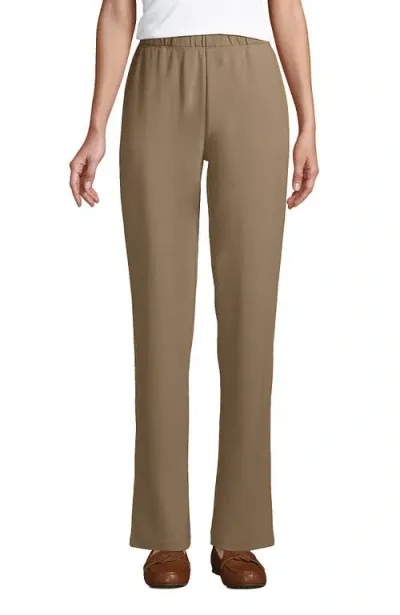 Lands' End Sport Knit High Rise Pants In Rich Camel